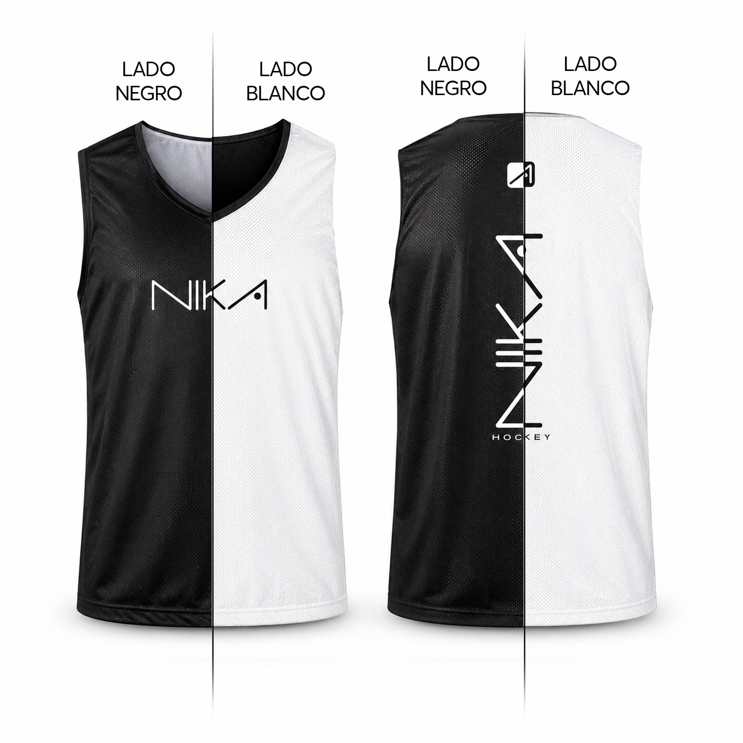 Remera musculosa reversible Negro/Blanco