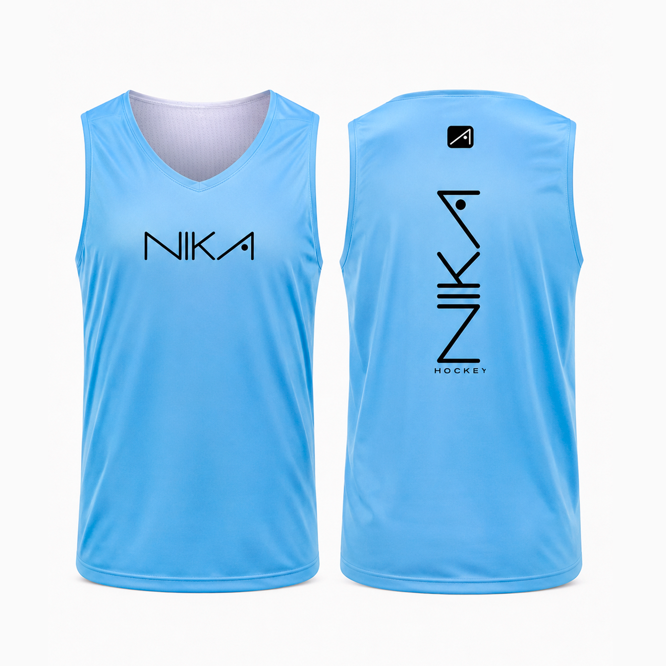 Remera musculosa reversible Celeste/Blanco